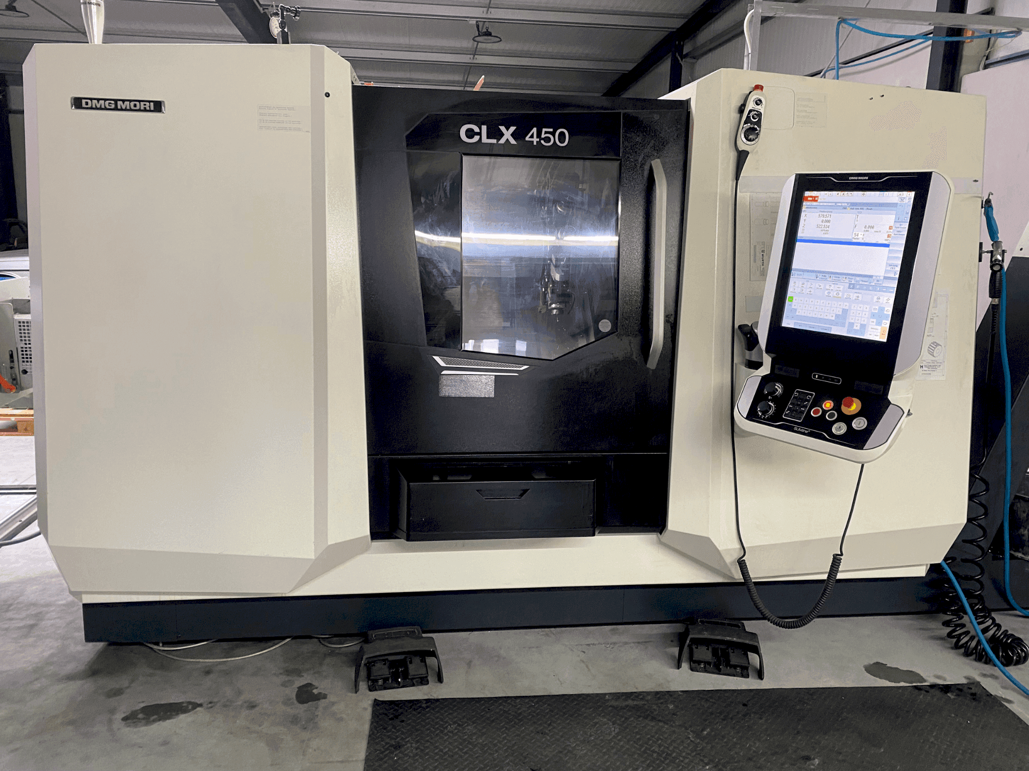 Front view of DMG MORI CLX 450 V6  machine