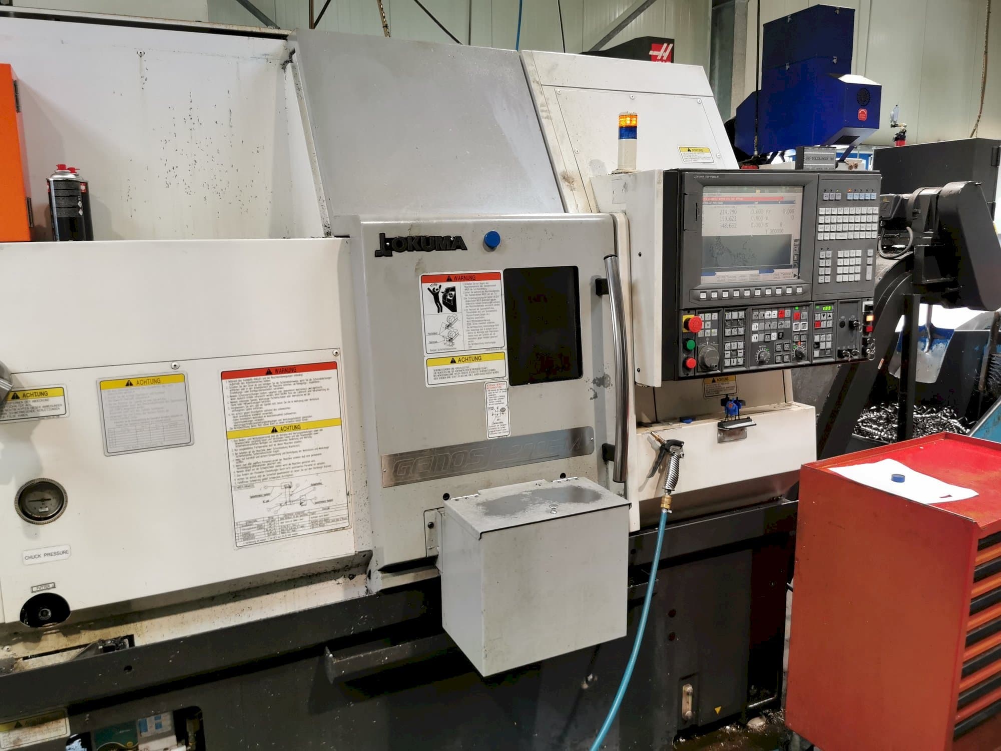 Front view of Okuma GENOS L200E-MY  machine