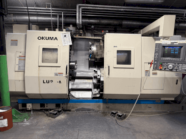 Front view of Okuma LU2-M  machine