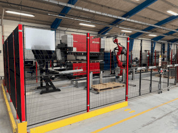 Front view of AMADA HFE3i 1003 8 axes L  machine
