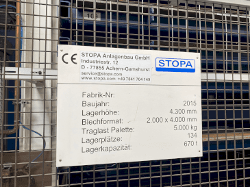 Front view of TRUMPF STOPA LiftMasterCompact  machine