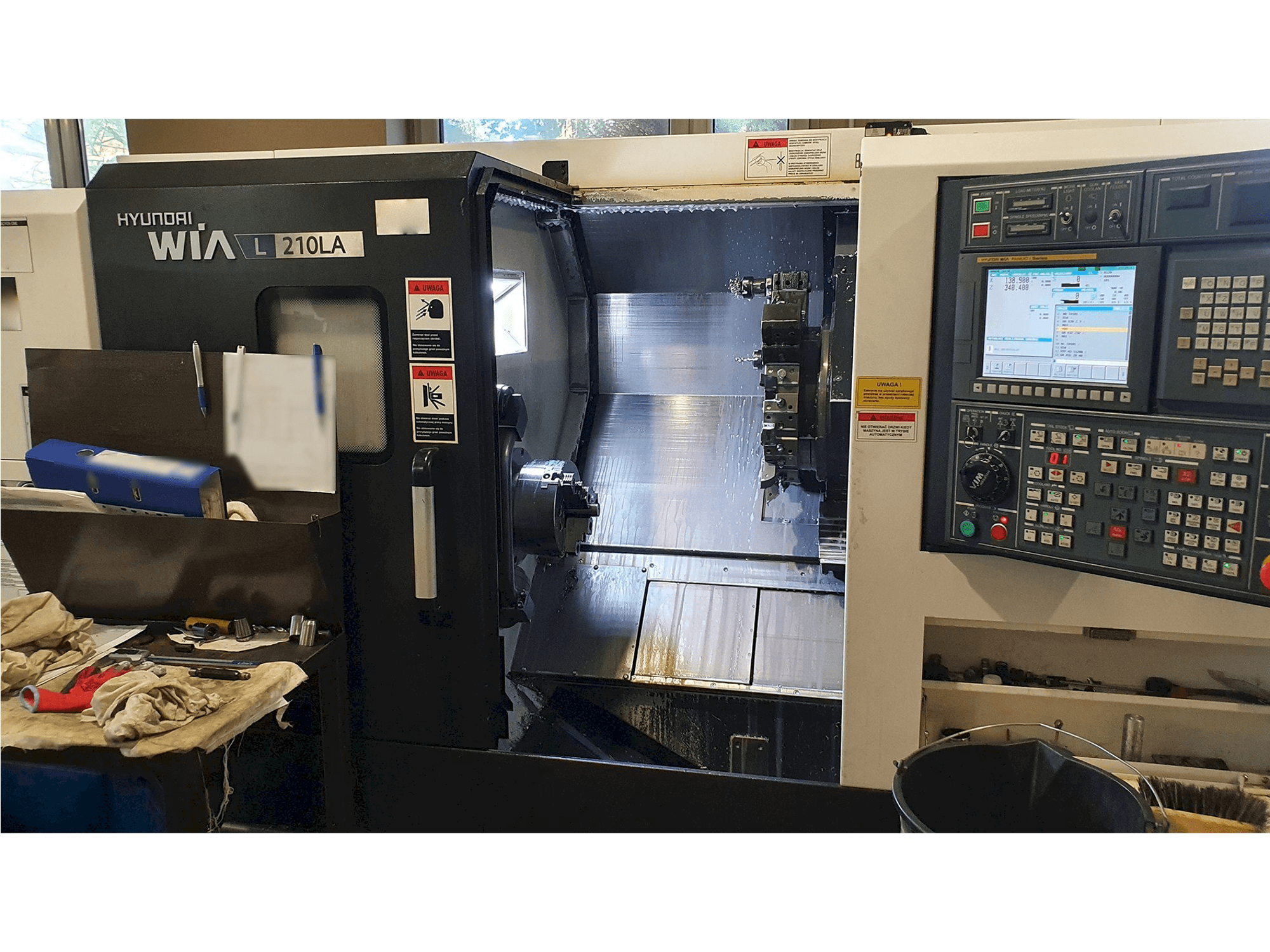 Front view of Hyundai Wia L210LA machine